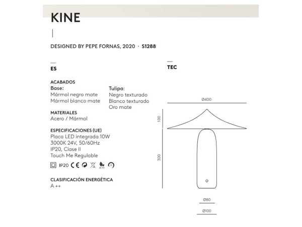 Настольная лампа Kine черный мрамор -  золотой металлический абажур от интернет-магазина IDODOM.RU