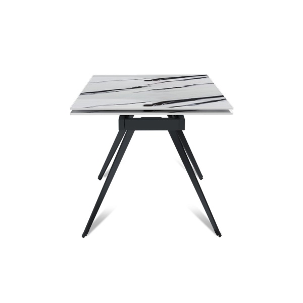 Стол раскладной Rhein (140+40+40), керамика глянцевая Panda White от интернет-магазина IDODOM.RU