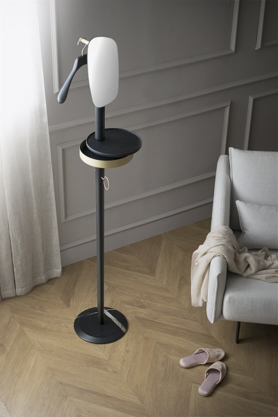 Вешалка напольная с зеркалом Momentos W черный ясень / мрамор Sahara Noir от интернет-магазина IDODOM.RU