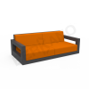 Диван Quarter lounge с подушками графитового цвета, аксессуар оранжевого цвета