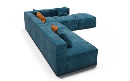 Диван Фри ДФ005 угловой 5 модулей - Бентли плейн флок