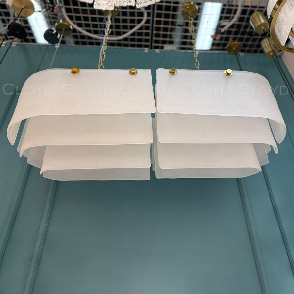 Люстра Cloyd PAMIR C12 / шир. 100 см - золото - белое матовое стекло (арт.11657) от интернет-магазина IDODOM.RU