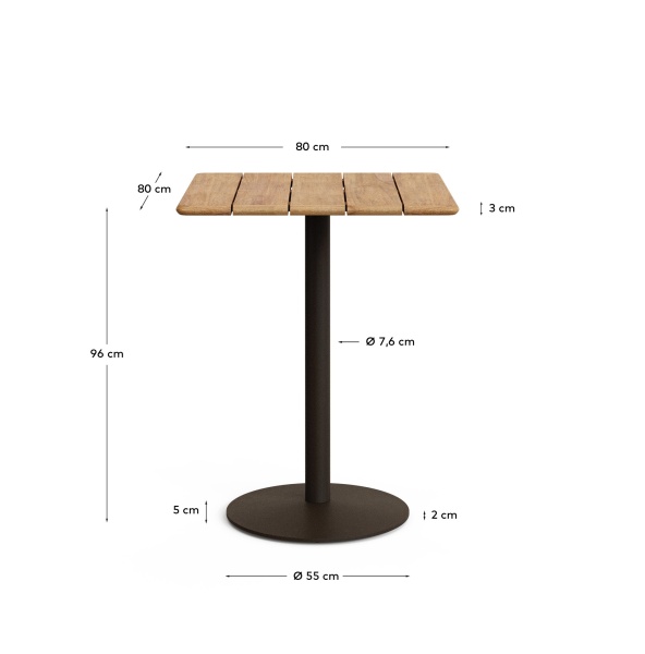 Уличный стол Esilda из зеленой стали и акации от интернет-магазина IDODOM.RU