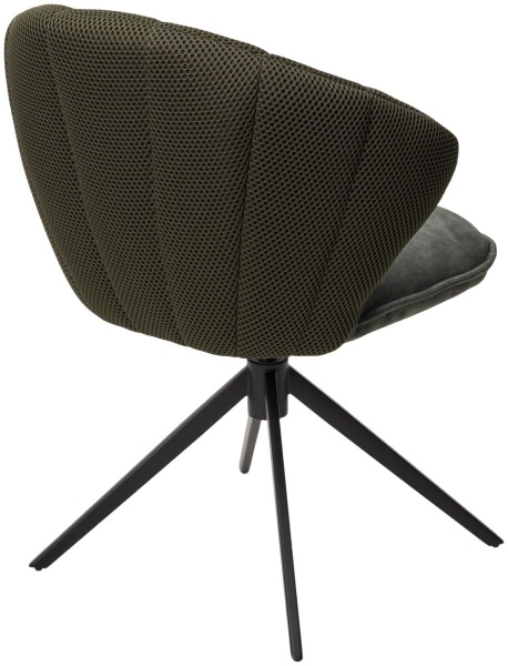 Стул Shell ткань комби серо-зеленый, поворотно-возвратный механизм 360 градусов от интернет-магазина IDODOM.RU