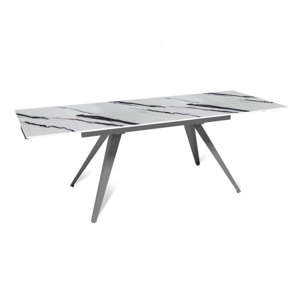 Стол раскладной Asti (140+40+40), керамика глянцевая Panda White от интернет-магазина IDODOM.RU