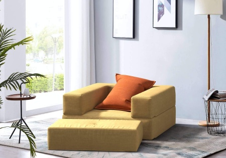 Кресло-матрас и пуф трансформер Кубис - Марино микровелюр