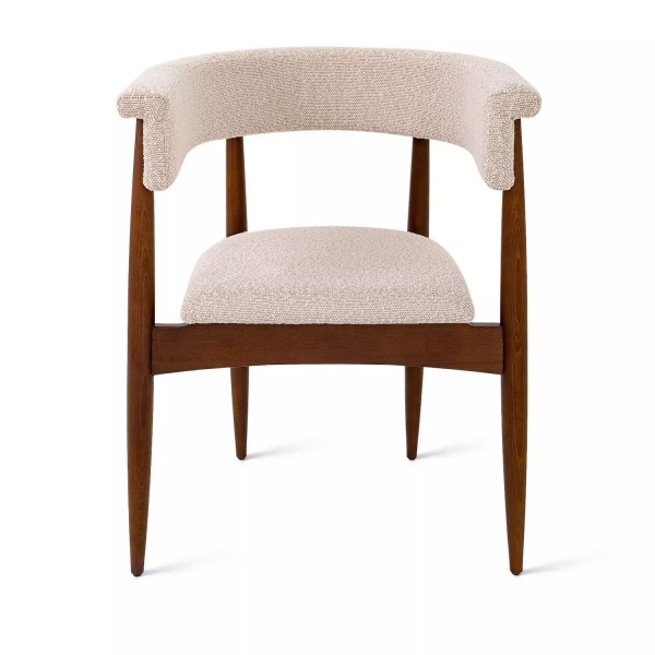 Полукресло Ludvig, бук натуральный, лак коричневый, ткань, серый от интернет-магазина IDODOM.RU