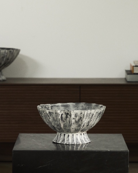 Ваза Valura из папье-маше серая Ø 26 см от интернет-магазина IDODOM.RU