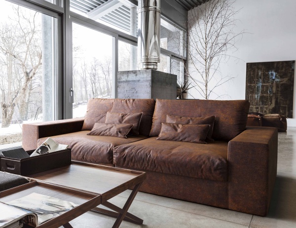 Диван Элизиум прямой двухместный - Эконом микровелюр