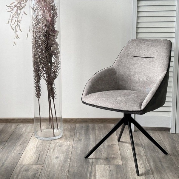 Стул Levante ткань комби серый, поворотно-возвратный механизм 360 градусов от интернет-магазина IDODOM.RU