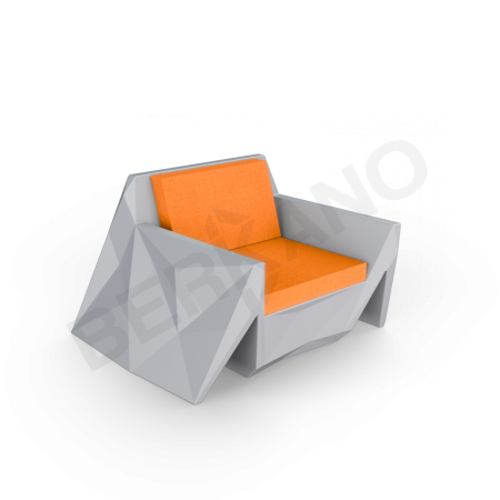 Кресло Quaro с подушками Concrete Gray, Orange