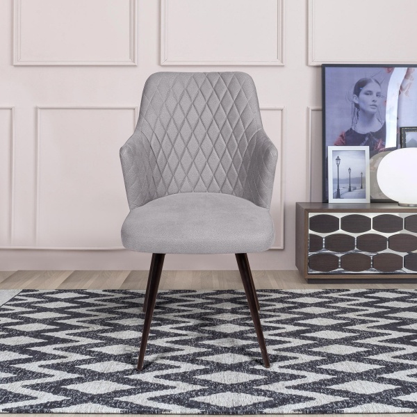 Стул поворотный на 90 градусов, функция возврата, антишум Hunt ромб, бархат светло-серый 26 / чёрный конус от интернет-магазина IDODOM.RU