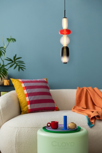 Подвесной светильник Cloyd SUPERNOVA-A P1 / выс. 65 см - 4 яруса - черный - красн. стекло (арт.11402) от интернет-магазина IDODOM.RU