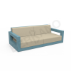 Диван Quarter lounge с подушками бирюзового цвета, аксессуар бежевого цвета