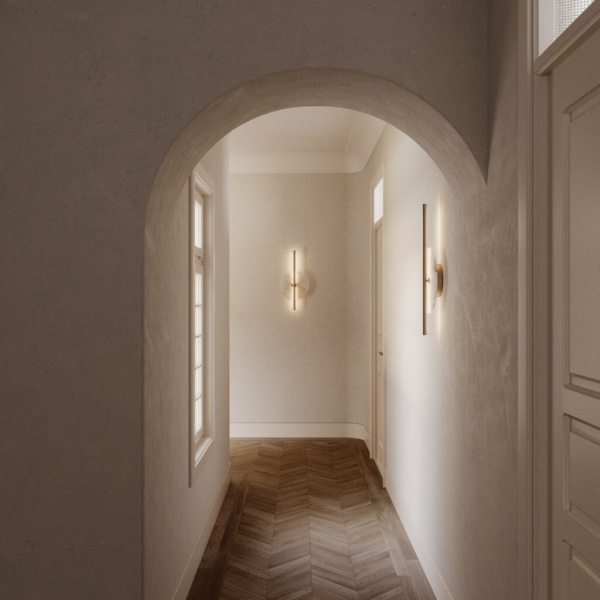 Бра Point латунный металл с диском из алебастра от интернет-магазина IDODOM.RU