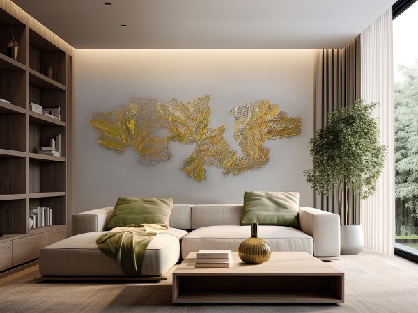 Drako Настенная скульптура золотой/стальной от интернет-магазина IDODOM.RU