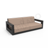 Диван Quarter lounge с подушками черного цвета, аксессуар карамельного цвета