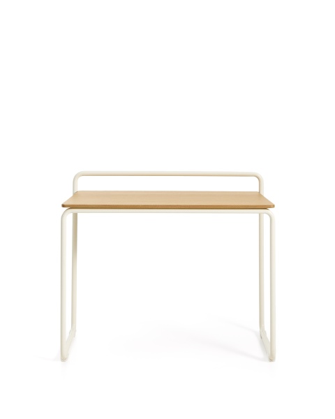 Tinn Письменный стол из ясеневого шпона с бежевой металлической конструкцией, 75 x 45,5 от интернет-магазина IDODOM.RU