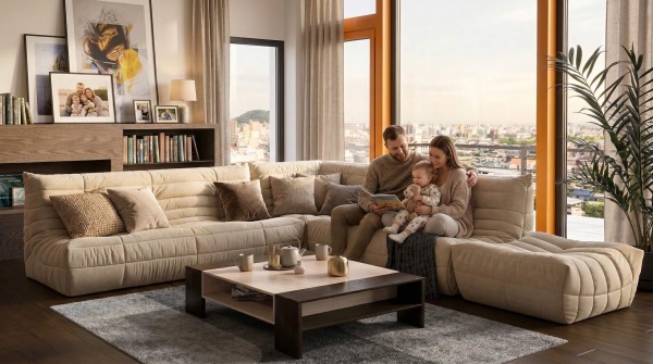 Пуф ДеФранс™️ 90/90 - Эконом микровелюр