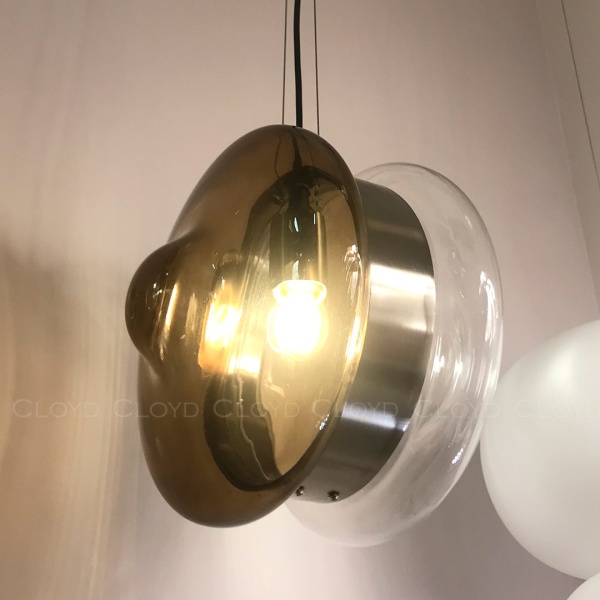 Подвесной светильник Cloyd EPICANTUS P1 / Ø28 см - никель - коричнев. стекло (арт.11356) от интернет-магазина IDODOM.RU