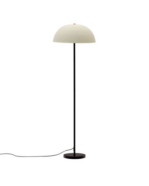 Черный металлический торшер Nibla с абажуром с эффектом белой глины от интернет-магазина IDODOM.RU