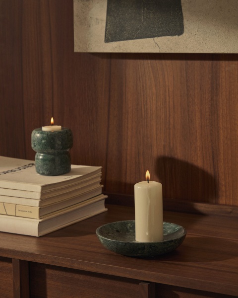 Signe Маленкий подсвечник из зеленого мрамора 8 см от интернет-магазина IDODOM.RU