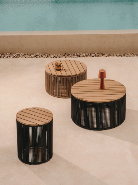 Dandara Журнальный столик из стали и черного шнура 40 см от интернет-магазина IDODOM.RU