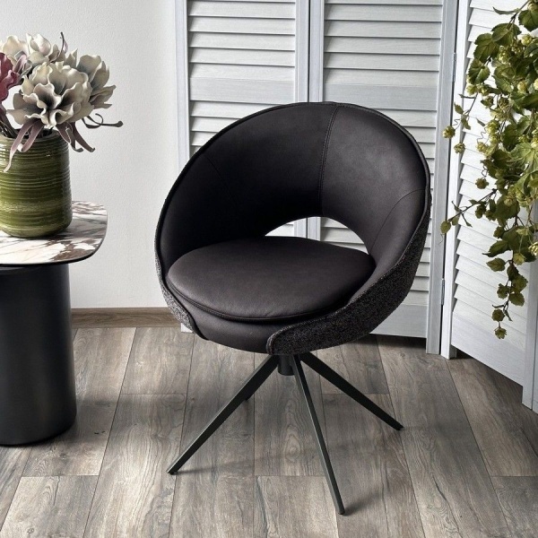 Стул Anna, ткань комби серый, поворотный механизм 360 градусов от интернет-магазина IDODOM.RU