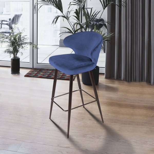 Стул барный Richard, бархат синий 29 от интернет-магазина IDODOM.RU