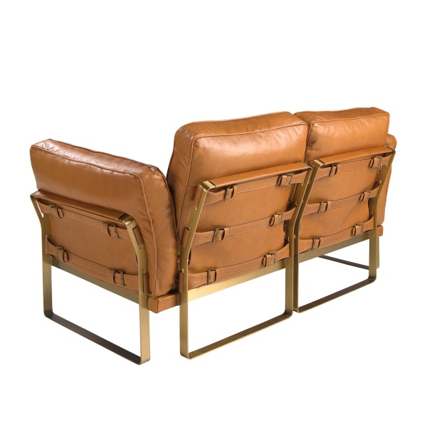 2-местный диван из кожи цвета Camel 6229 от интернет-магазина IDODOM.RU