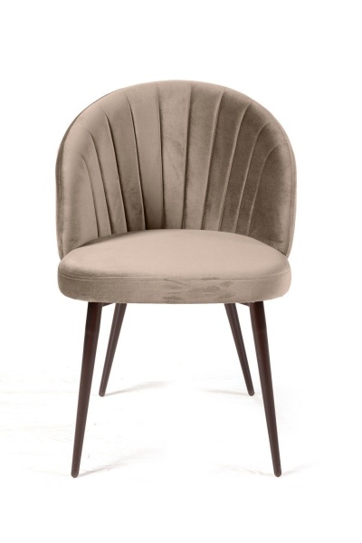 Стул Mont Blanc, бархат пепельно-бежевый 25 / черный конус от интернет-магазина IDODOM.RU