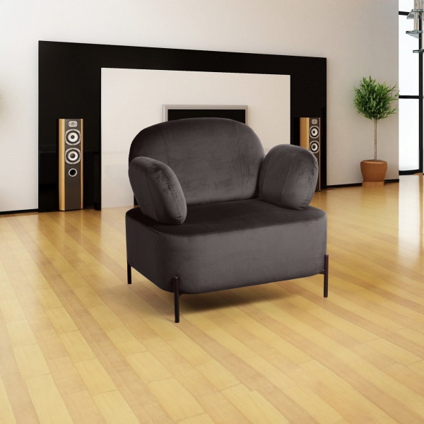 Кресло Dandy, бархат matte 80 серый от интернет-магазина IDODOM.RU