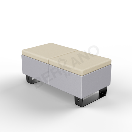 Скамейка Brick 120 Concrete Gray, Bone Brown