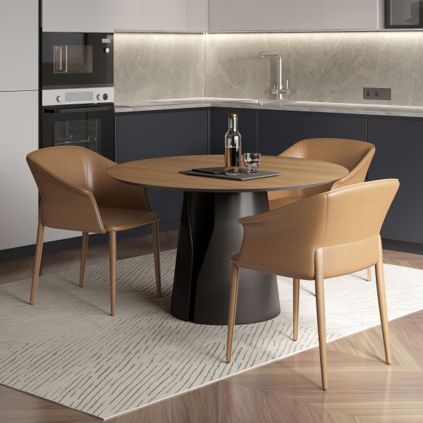 Стол круглый GIO 140, шпон от интернет-магазина IDODOM.RU