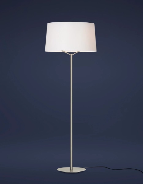 Торшер Jerry матовый никель/белый абажур от интернет-магазина IDODOM.RU