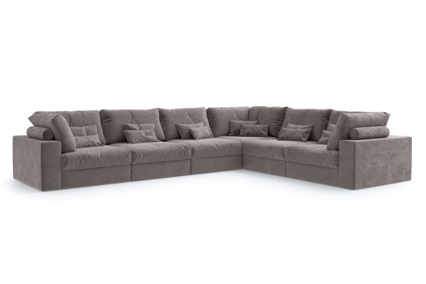 Диван Элизиум угловой 6 модулей - Эконом микровелюр