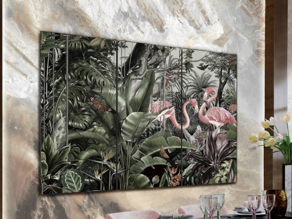 Фотография-триптих на стекле Flamencos 180x120 от интернет-магазина IDODOM.RU