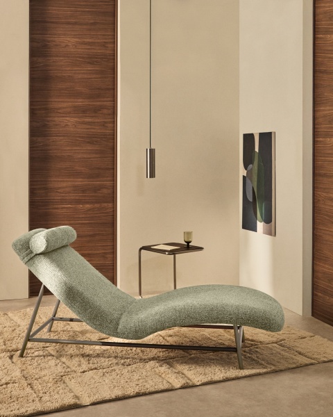 Кушетка Osla из зеленого шенилла с ножками из матовой нержавеющей стали, 175 см от интернет-магазина IDODOM.RU
