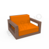Кресло Quarter lounge с подушками Brown, Orange