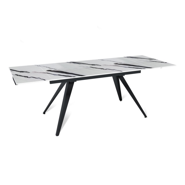 Стол раскладной Asti (140+40+40), керамика глянцевая Panda White от интернет-магазина IDODOM.RU