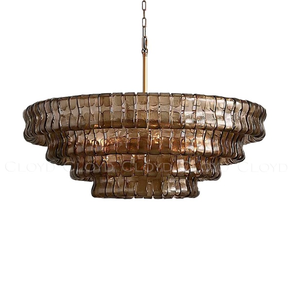 Люстра Cloyd NAMASTE C16 / Ø90 см - латунь - коричнев. стекло (арт.11689) от интернет-магазина IDODOM.RU