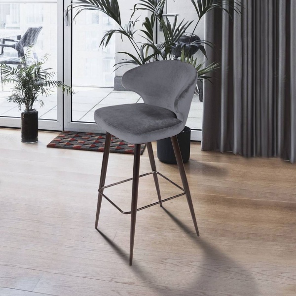 Стул барный Richard, бархат серый 27 от интернет-магазина IDODOM.RU