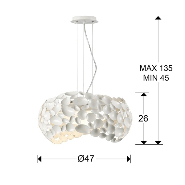 Подвесной светильник Narisa Ø47 5L белый от интернет-магазина IDODOM.RU