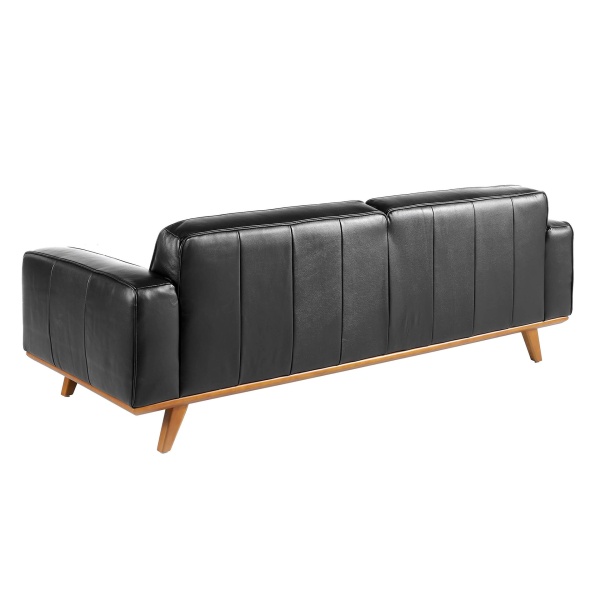 Диван кожаный 3-х местный черный 5606-3P /6031 от интернет-магазина IDODOM.RU