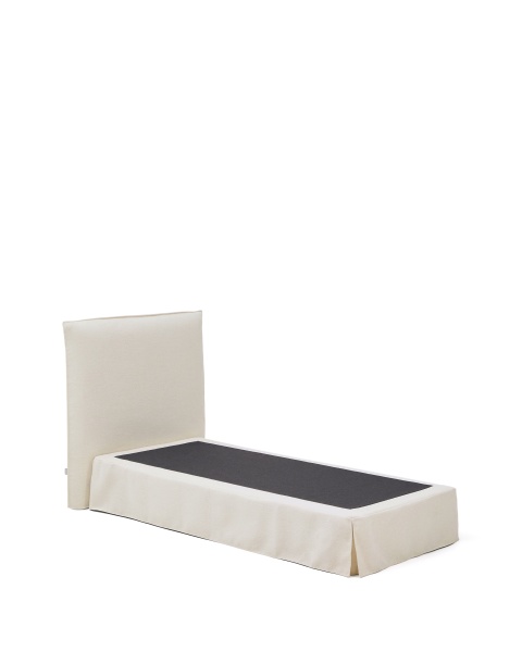 Кровать Jaira из белого шенилла со съемным чехлом для матраса 90x200 от интернет-магазина IDODOM.RU