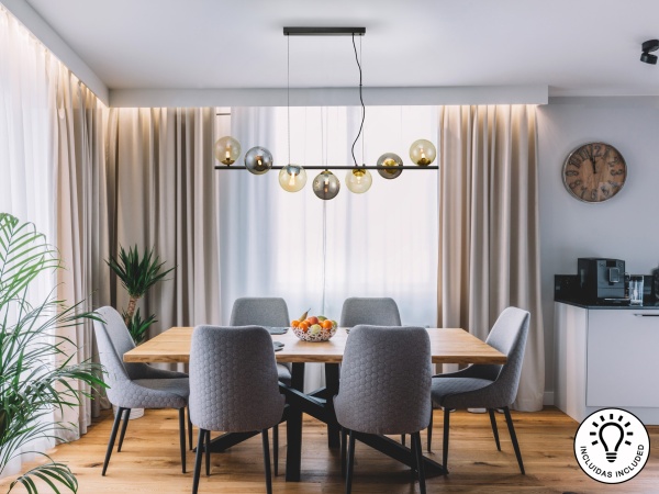 Люстра Inoa 7L черный-дымчатый-янтарный от интернет-магазина IDODOM.RU