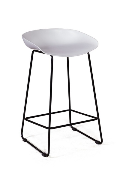 Стул полубарный Leo пластик белый от интернет-магазина IDODOM.RU