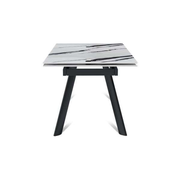 Стол раскладной Stone (140+40+40), керамика глянцевая Panda white от интернет-магазина IDODOM.RU