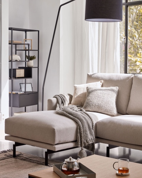 Диван Galene 3-местный с левым шезлонгом, бежевый, 254 см от интернет-магазина IDODOM.RU