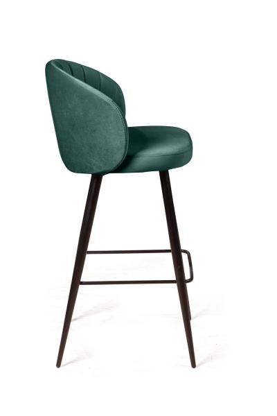 Стул барный Mont Blanc, бархат изумрудный 87 / черный конус от интернет-магазина IDODOM.RU